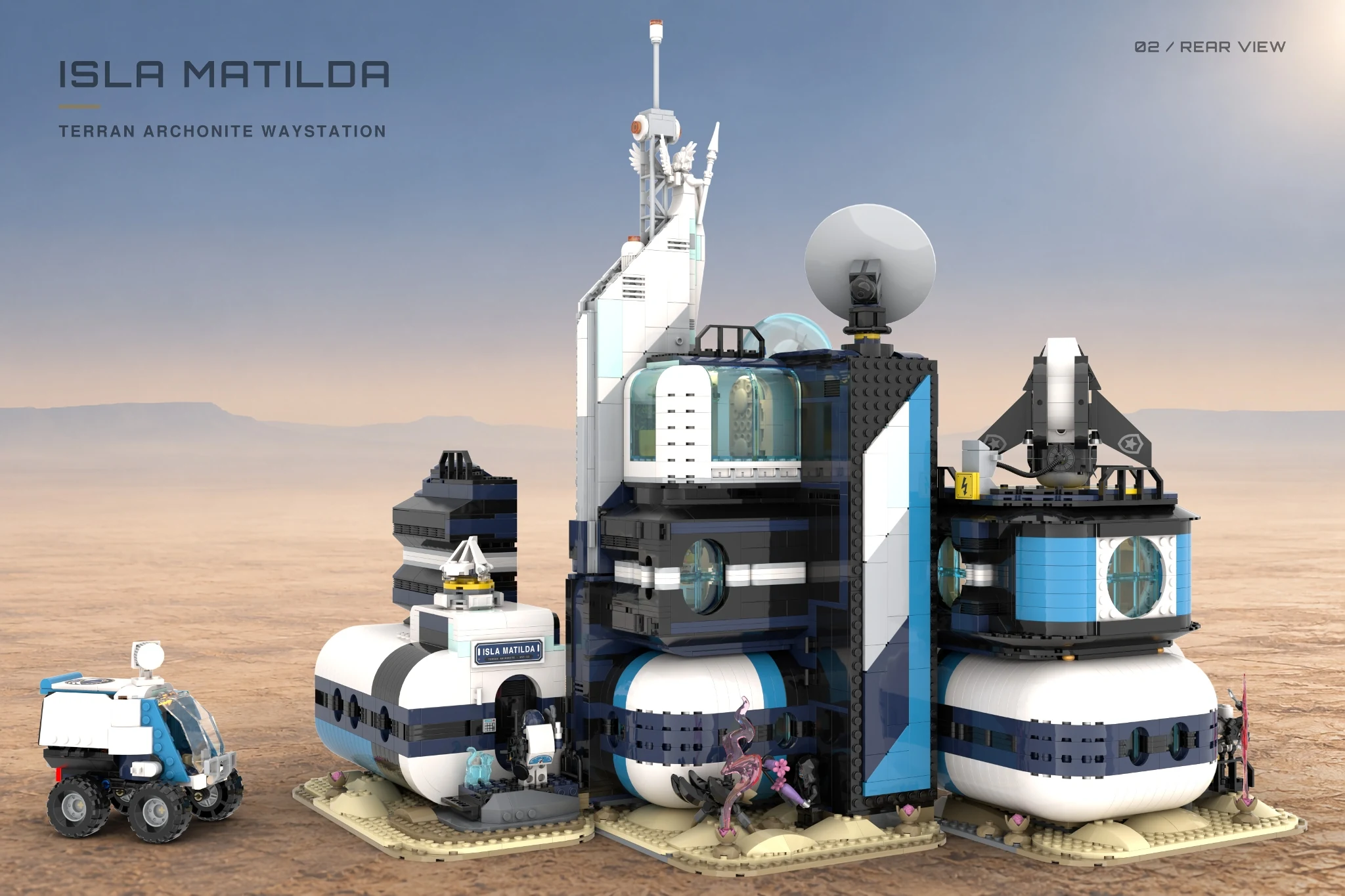 Rear view of Isla Matilda showing the greenhouse, radar and curved exterior