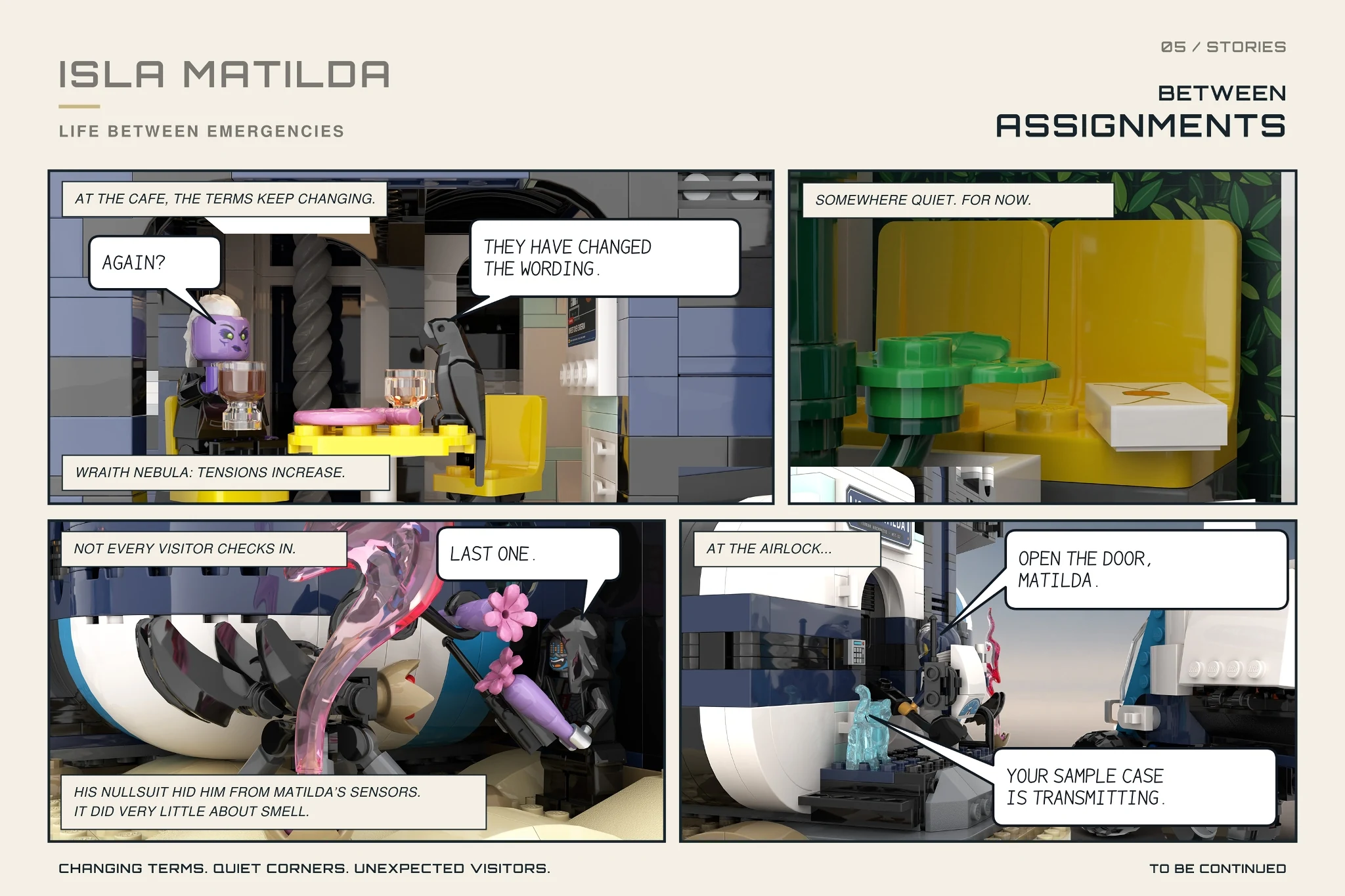 Comic: café news, private moments, unexpected visitors and a transmitting sample case