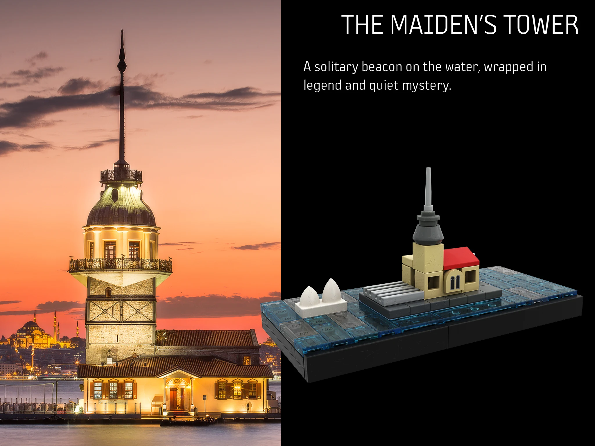 The Maiden’s Tower: amended presentation comparing the microscale model and its real-world inspiration
